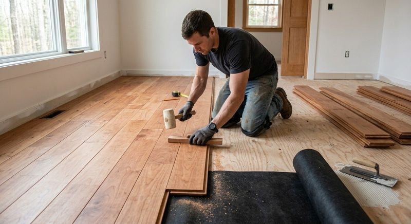 Cherry Floor Installation in Lexington, TX