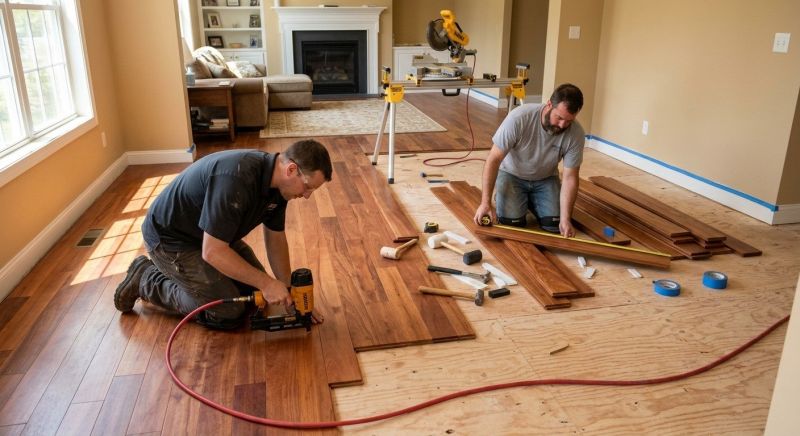 Cherry Floor Installation in Manor, TX