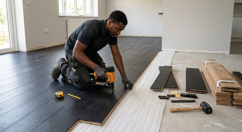 Dark Wood Floor Installation in Bastrop, TX