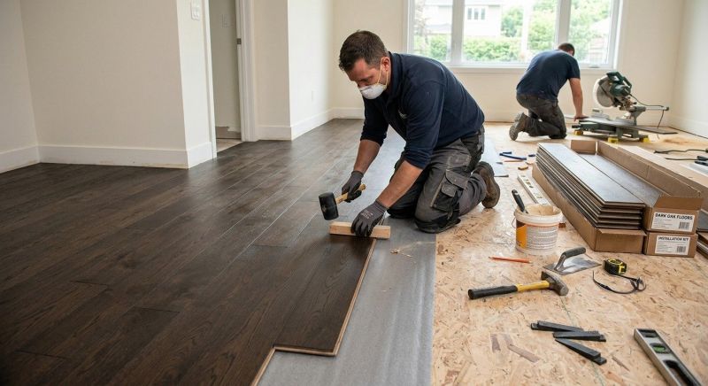 Dark Wood Floor Installation in Bastrop, TX