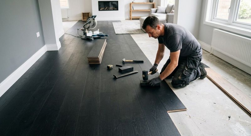 Dark Wood Floor Installation in Bastrop, TX