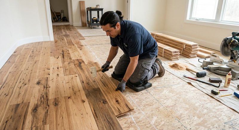 Hickory Floor Installation in Bastrop, TX
