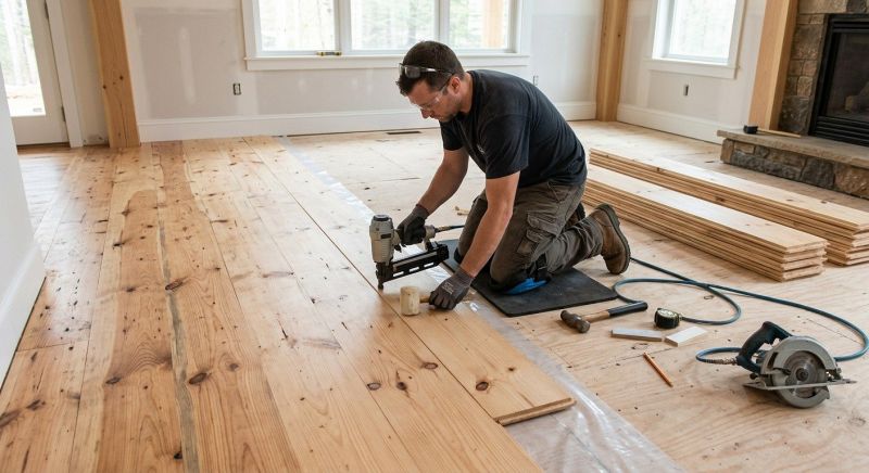 Pine Floor Installation in Bastrop, TX