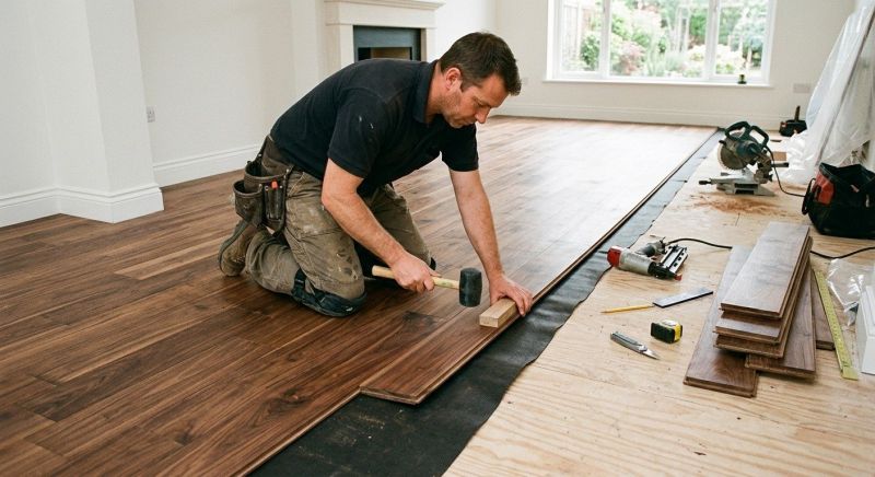Walnut Flooring Installation in Bastrop, TX