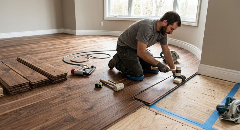 Walnut Flooring Installation in Bastrop, TX